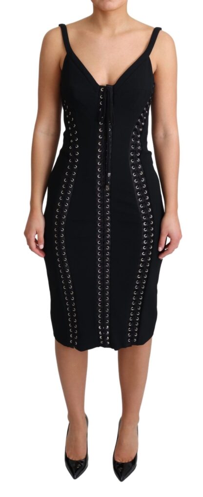 Dolce & Gabbana - Elegant Black Bodycon Zip Dress