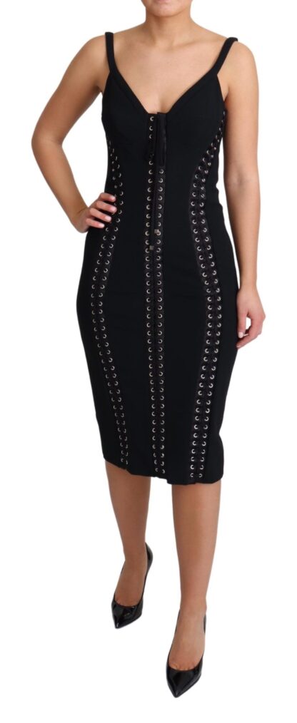 Dolce & Gabbana - Elegant Black Bodycon Zip Dress