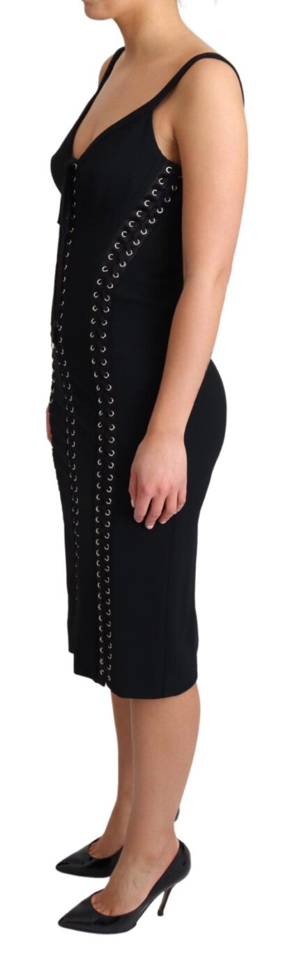 Dolce & Gabbana - Elegant Black Bodycon Zip Dress