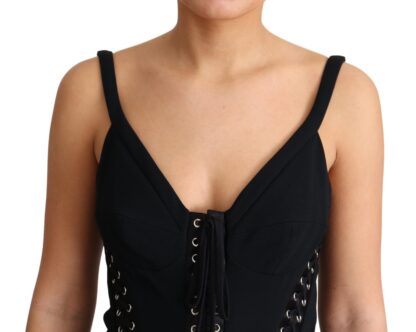 Dolce & Gabbana - Elegant Black Bodycon Zip Dress