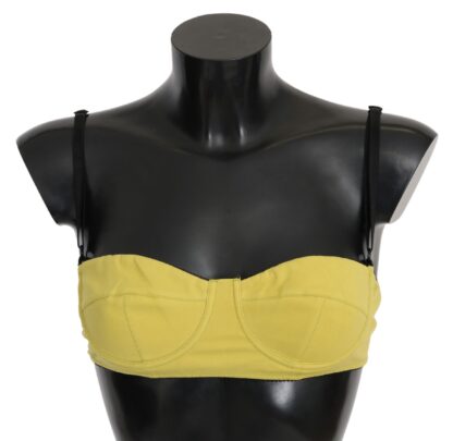 John Galliano - Chic Yellow Cotton Bra by Renowned Designer