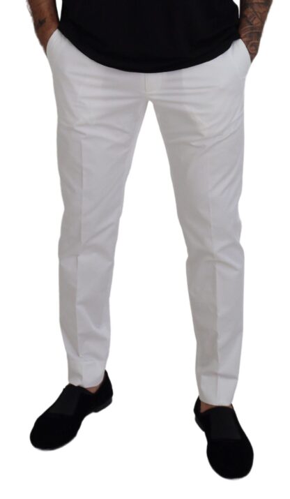 Dolce & Gabbana - Sleek Slim Fit Chinos in White