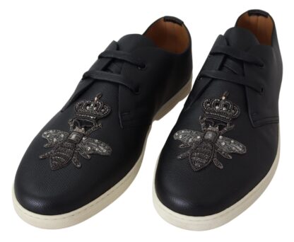 Dolce & Gabbana - Elegant Black Leather Casual Sneakers