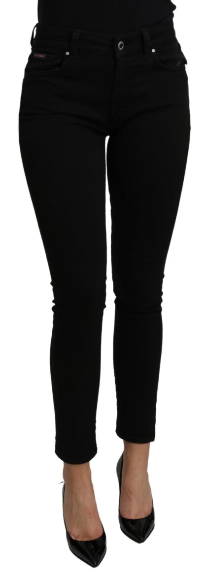 Dolce & Gabbana - Sleek Black Mid Waist Slim Fit Cropped Jeans