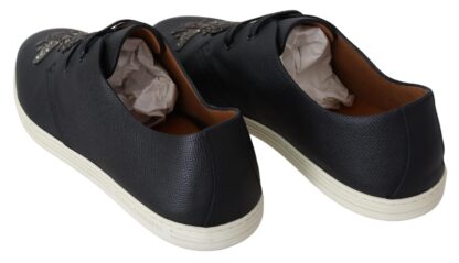 Dolce & Gabbana - Elegant Black Leather Casual Sneakers