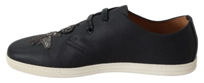 Dolce & Gabbana - Elegant Black Leather Casual Sneakers