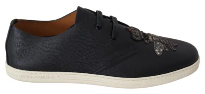 Dolce & Gabbana - Elegant Black Leather Casual Sneakers