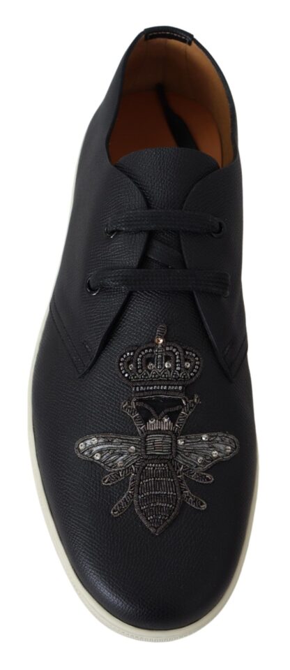 Dolce & Gabbana - Elegant Black Leather Casual Sneakers