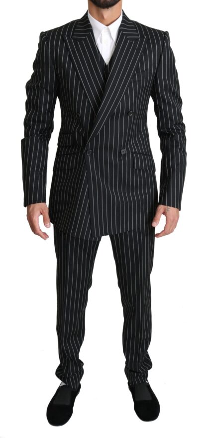 Dolce & Gabbana - Elegant Black Striped Three-Piece Suit