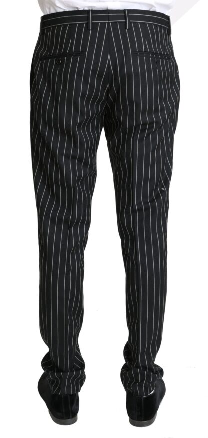 Dolce & Gabbana - Elegant Black Striped Three-Piece Suit