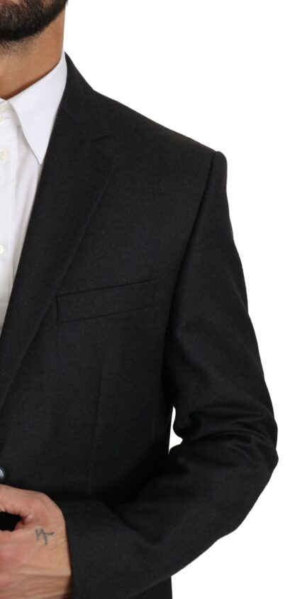 Dolce & Gabbana - Elegant Gray Virgin Wool Formal Blazer