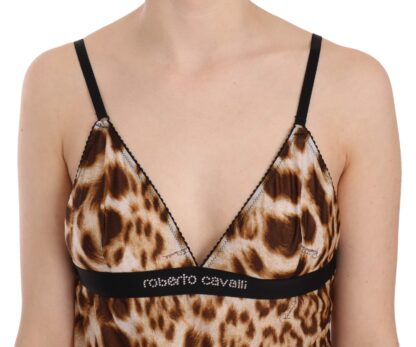 Roberto Cavalli - Sultry Leopard Spaghetti Strap Silk Top