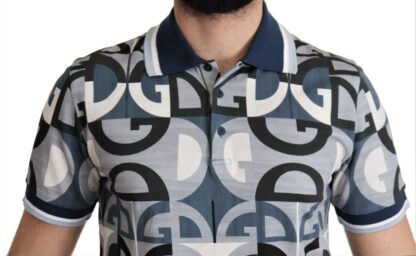 Dolce & Gabbana - Regal Blue Polo T-Shirt with Logo Print