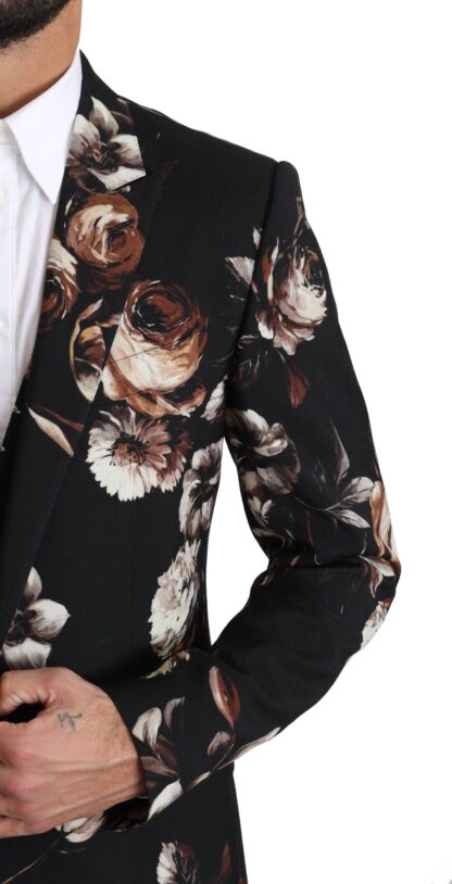 Dolce & Gabbana - Elegant Black Floral Martini Suit