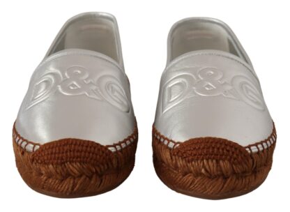 Dolce & Gabbana - Silver Leather Flat Espadrilles