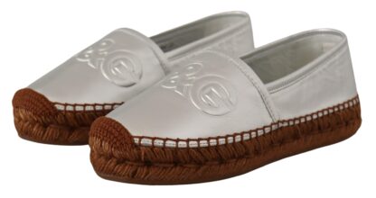 Dolce & Gabbana - Silver Leather Flat Espadrilles