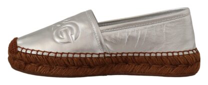 Dolce & Gabbana - Silver Leather Flat Espadrilles