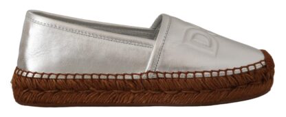 Dolce & Gabbana - Silver Leather Flat Espadrilles