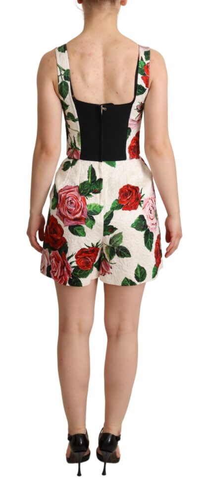 Dolce & Gabbana - Elegant Floral Brocade Mini Jumpsuit