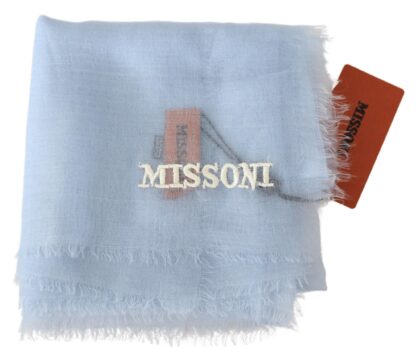 Missoni - Light Blue Cashmere Unisex Neck Wrap Scarf