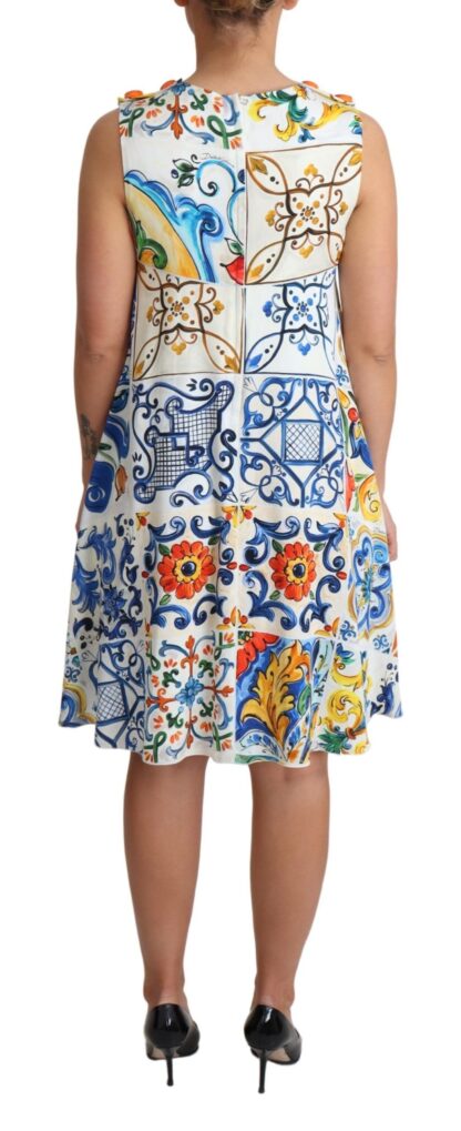 Dolce & Gabbana - Majolica Print A-Line Silk Dress