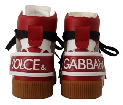 Dolce & Gabbana - High-Top Leather Sneakers - Pristine White & Accents