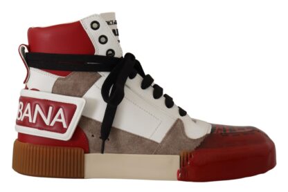 Dolce & Gabbana - High-Top Leather Sneakers - Pristine White & Accents