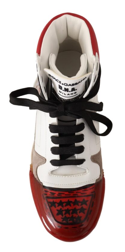 Dolce & Gabbana - High-Top Leather Sneakers - Pristine White & Accents