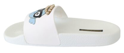 Dolce & Gabbana - Elegant White Slide Sandals - Summer Chic