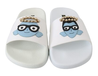 Dolce & Gabbana - Elegant White Slide Sandals - Summer Chic