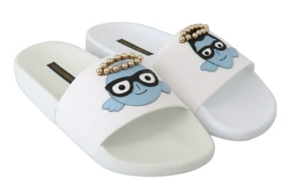 Dolce & Gabbana - Elegant White Slide Sandals - Summer Chic