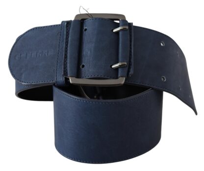 GF Ferre - Chic Blue Leather Belt with Silver Tone Hardware