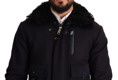 Dolce & Gabbana - Elegant Blue Wool Bomber Jacket