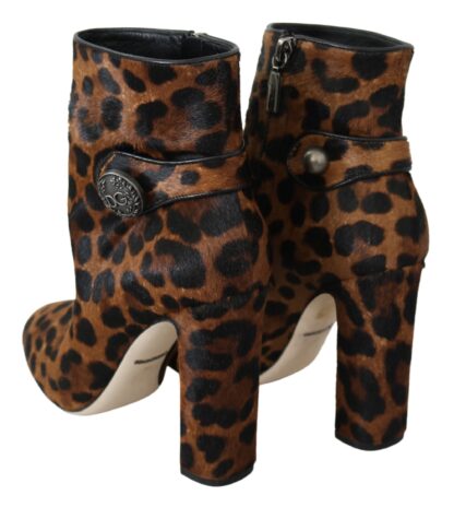 Dolce & Gabbana - Leopard-Print Calf Hair Ankle Boots