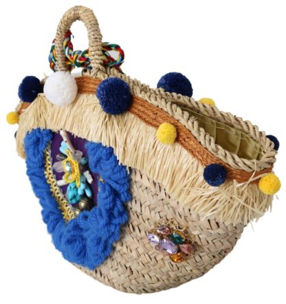 Dolce & Gabbana - Multicolor Straw & Leather Hand Tote