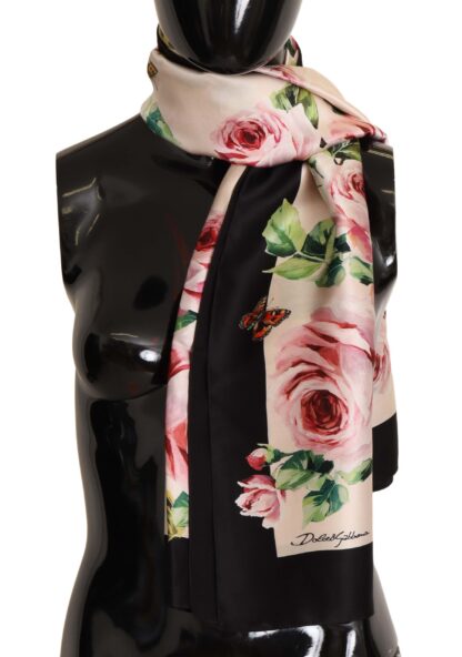 Dolce & Gabbana - Elegant Floral Cashmere Silk Scarf