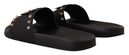 Dolce & Gabbana - Elegant Black Leather Slide Sandals