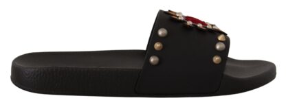 Dolce & Gabbana - Elegant Black Leather Slide Sandals