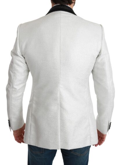 Dolce & Gabbana - White Sequined Slim Fit Jacket Blazer