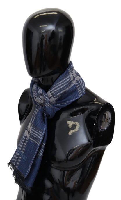 Missoni - Elegant Wool Plaid Scarf with Logo Embroidery