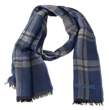 Missoni - Elegant Wool Plaid Scarf with Logo Embroidery