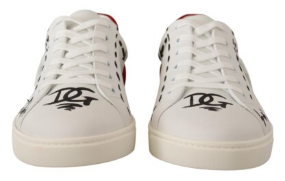 Dolce & Gabbana - Elegant White Sneakers with Red Detailing