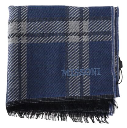 Missoni - Elegant Wool Plaid Scarf with Logo Embroidery