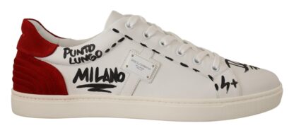 Dolce & Gabbana - Elegant White Sneakers with Red Detailing