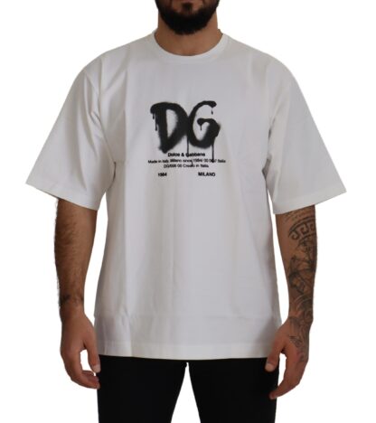 Dolce & Gabbana - Elegant White Crewneck T-Shirt with Logo Detail