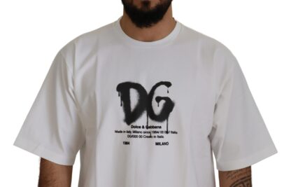 Dolce & Gabbana - Elegant White Crewneck T-Shirt with Logo Detail