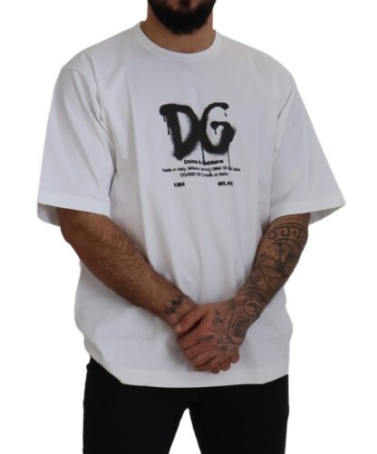 Dolce & Gabbana - Elegant White Crewneck T-Shirt with Logo Detail