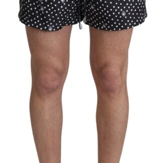 Dolce & Gabbana - Chic Black Polka Dot Men's Swim Trunks