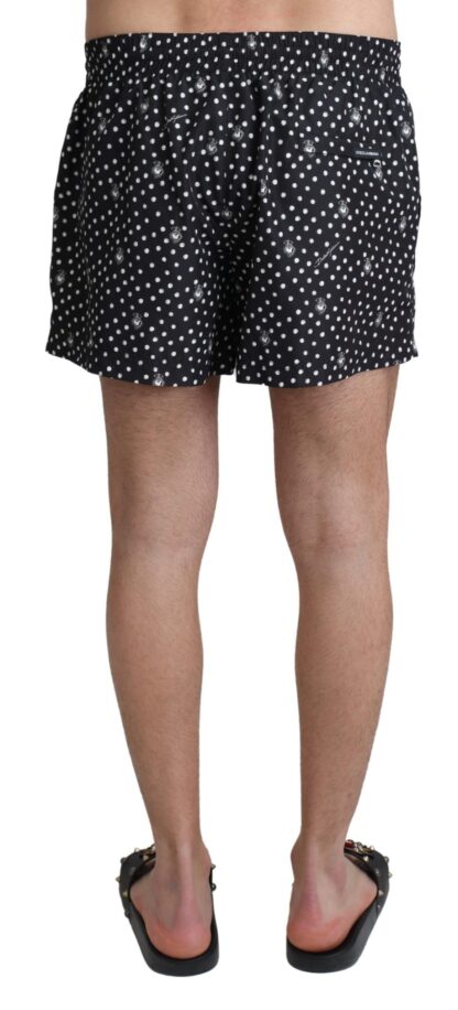 Dolce & Gabbana - Elegant Black Polka Dot Swim Trunks