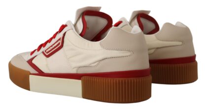 Dolce & Gabbana - Stylish White and Red Low Top Sneakers